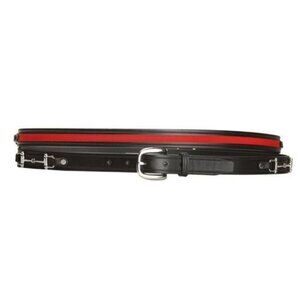 Tory Leather Horsebit Ribbon & Snaffle Bits Belt Black/Red/Nickel - Small